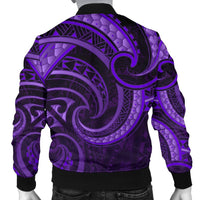 New Zealand Maori Mangopare Men Bomber Jacket Polynesian - Purple - Polynesian Pride