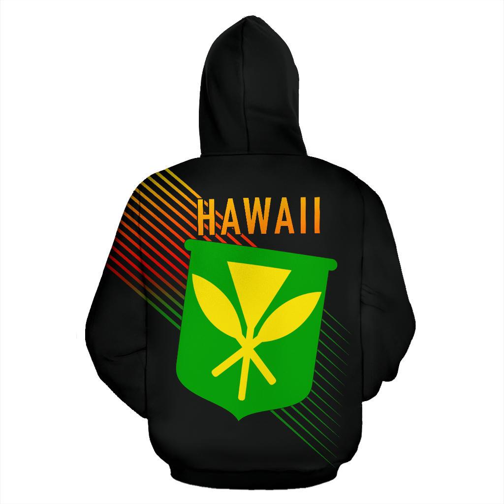 Hawaii Kanaka Flag Hoodie Center Style - Polynesian Pride