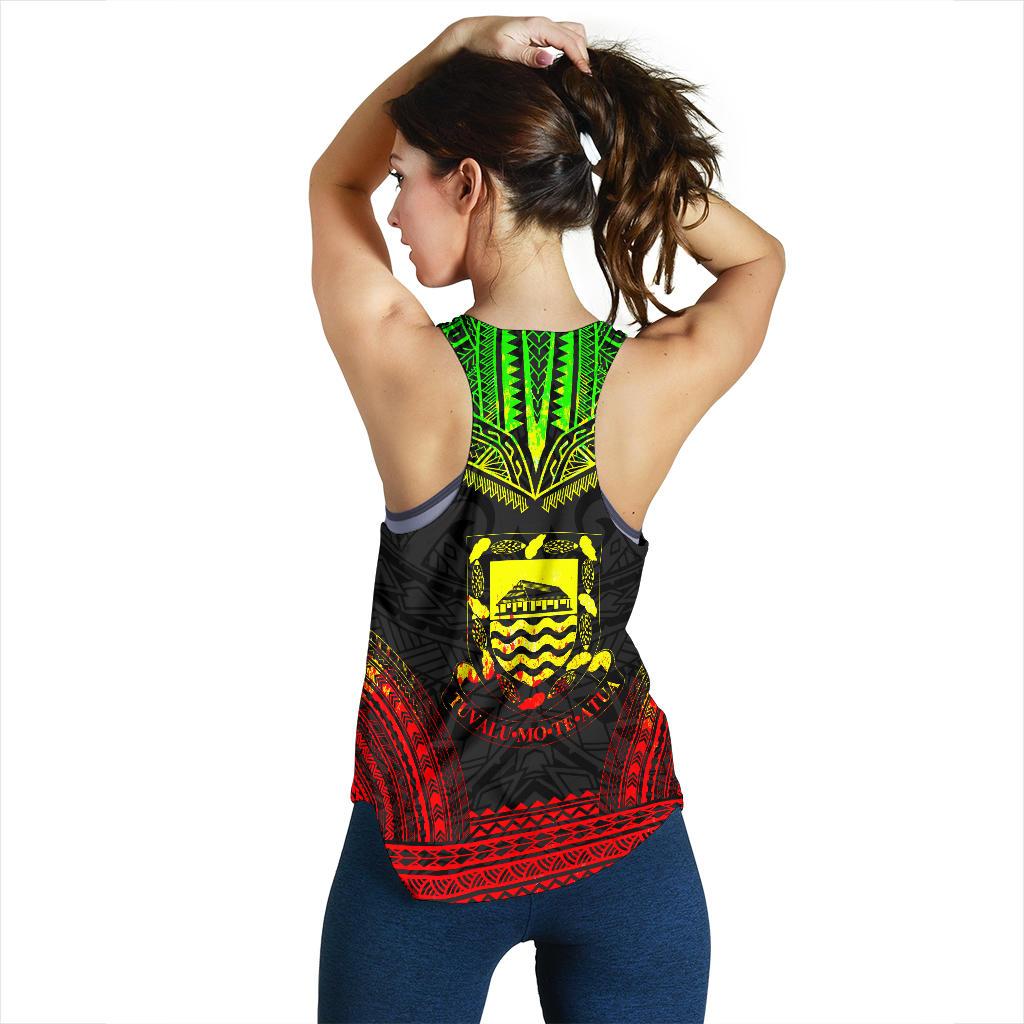 Tuvalu Women's Racerback Tank - Polynesian Chief Reggae Version - Polynesian Pride