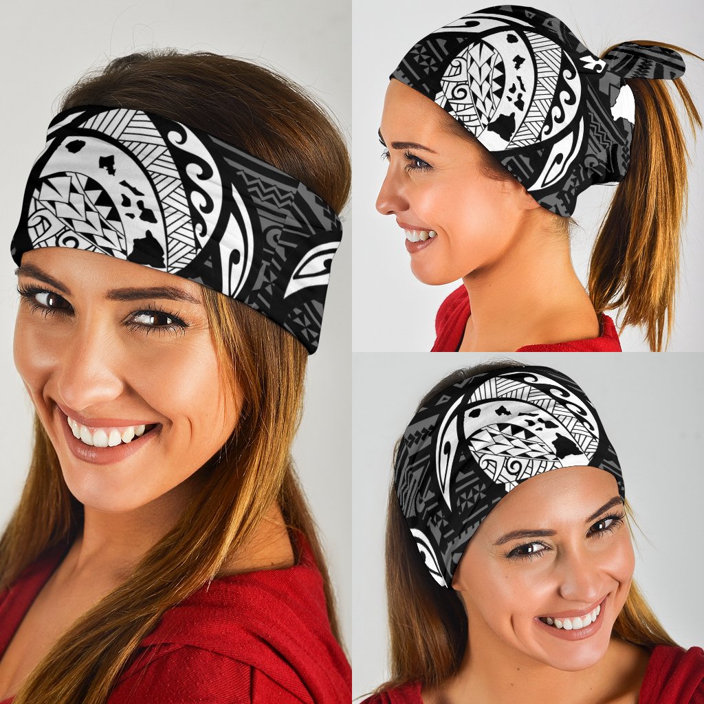 Hawaii Map Polynesian Turtle Bandana 3 - Pack - AH - White - Polynesian Pride