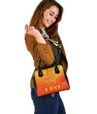 Sun In Leo Zodiac Shoulder Handbag Polynesian Tattoo Simple - Orange - Polynesian Pride
