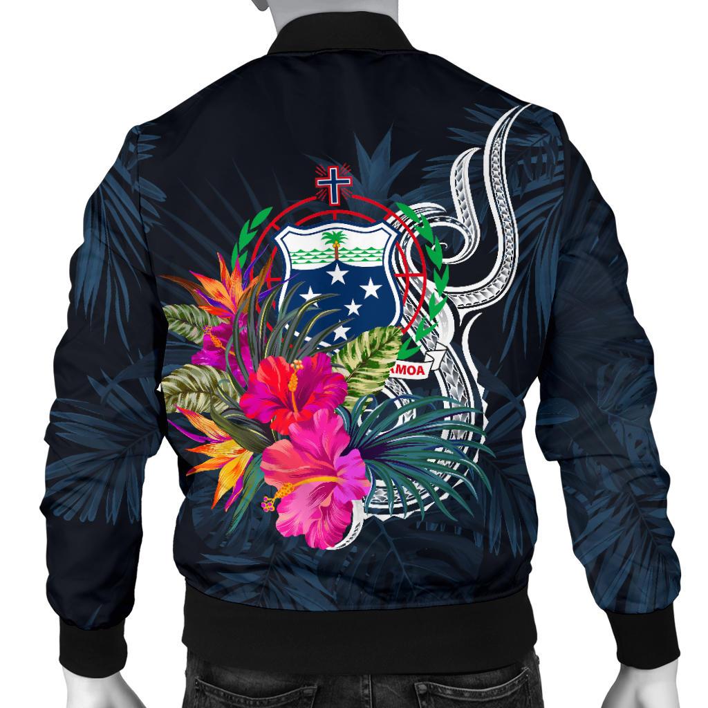Samoa Polynesian Men's Bomber Jacket - Tropical Flower - Polynesian Pride