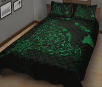 Rays Hawaii Map Polynesian Quilt Bed Set - Green - Polynesian Pride