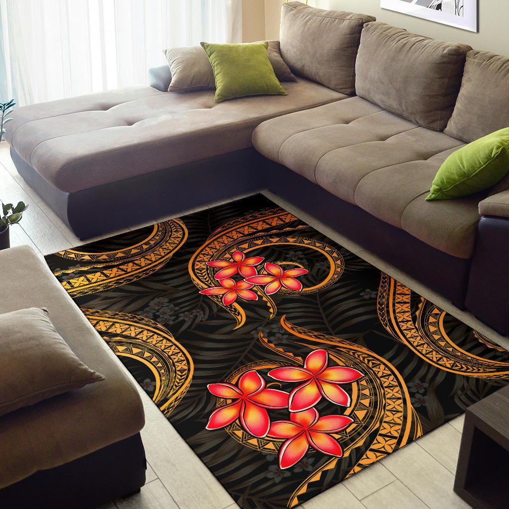 Polynesian Area Rug - Gold Plumeria - Polynesian Pride
