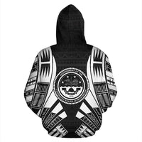 Federated States of Micronesia All Over Custom Hoodie Black Tattoo Style - Polynesian Pride