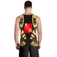 Wallis And Futuna Men Tank Top - Polynesian Tattoo Gold - Polynesian Pride