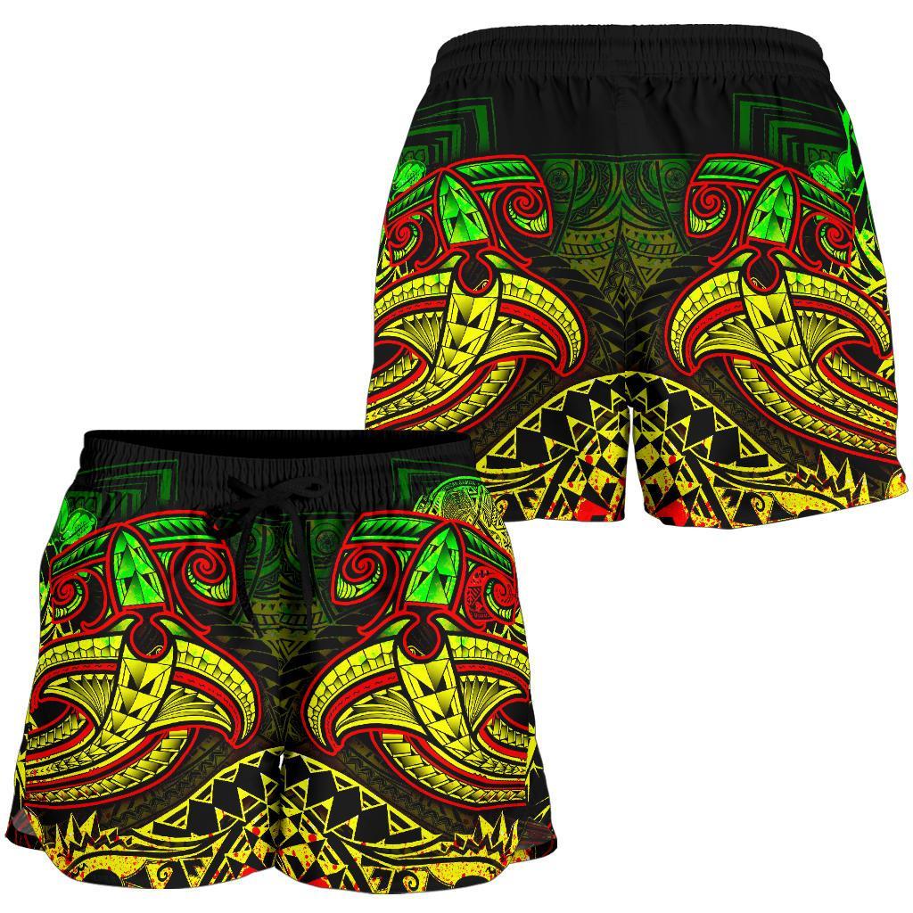 American Samoa Women's Shorts - Reggae Shark Polynesian Tattoo - Polynesian Pride