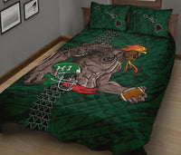 Kakau Blue Hawaii Warrior Football Quilt Bed Set - Polynesian Pride