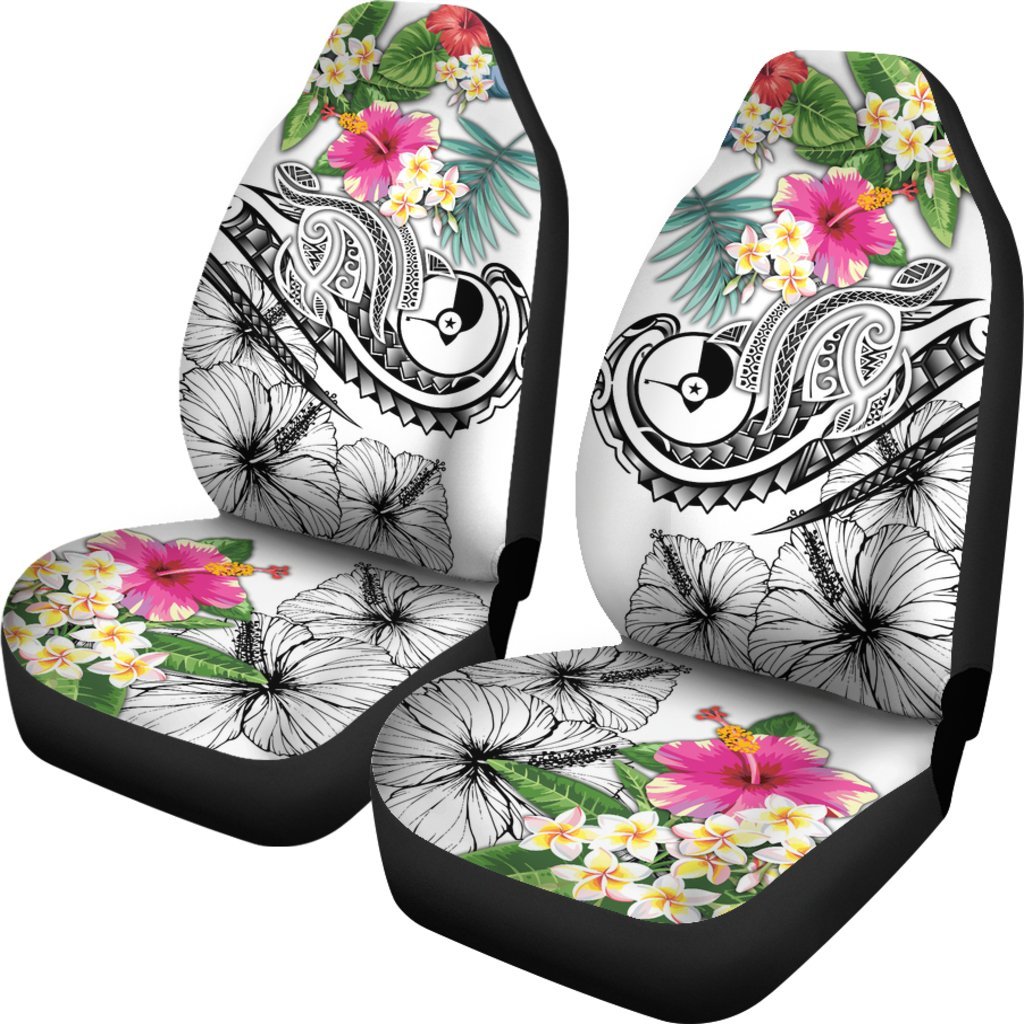 YAP Polynesian Car Seat Covers - Summer Plumeria (White) - Polynesian Pride