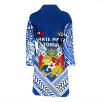 Mate Ma'a Tonga Rugby Men's Bath Robe Polynesian Creative Style - Blue - Polynesian Pride