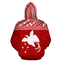 Papua New Guinea Polynesian ll Over Hoodie Red Horizontal - Polynesian Pride