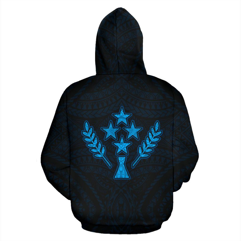 Kosrae Custom Hoodie Micronesia Kosraean Warrior Blue - Polynesian Pride