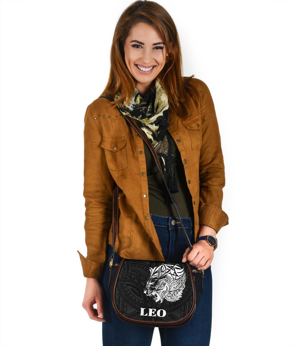 Sun In Leo Zodiac Saddle Bag Polynesian Tattoo Simple - White - Polynesian Pride