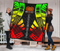 Papua New Guinea Premium Quilt - Papua New Guinea Coat Of Arsms Polynesian Reggae Tattoo - Polynesian Pride