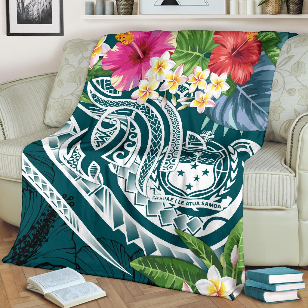 Samoa Polynesian Premium Blanket - Summer Plumeria - Polynesian Pride