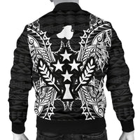 Kosrae Polynesian Men's Bomber Jacket Map Black - Polynesian Pride