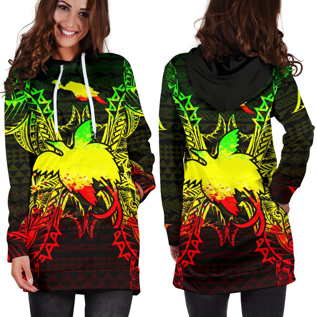 Papua New Giunea Polynesian Hoodie Dress Map Reggae - Polynesian Pride
