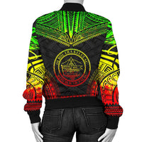 Palau Polynesian Chief Women'S Bomber Jacket - Reggae Version - Polynesian Pride