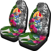 Tahiti Car Seat Covers White - Turtle Plumeria Banana Leaf - Polynesian Pride