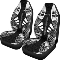 Society Islands Car Seat Covers - Society Islands Flag Polynesian Tattoo Black - Polynesian Pride