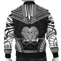 Papua New Guinea Polynesian Chief Men's Bomber Jacket - Black Version - Polynesian Pride