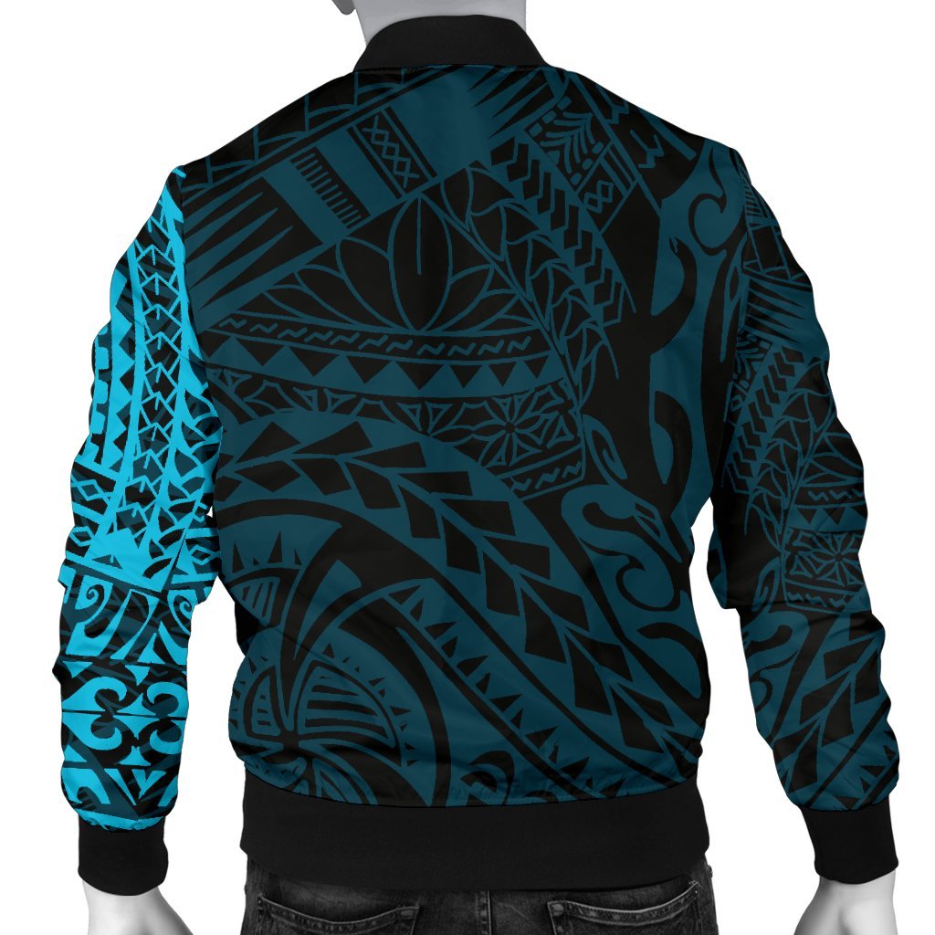 Polynesian Tattoo Style Men's Bomber Jacket Blue - Polynesian Pride