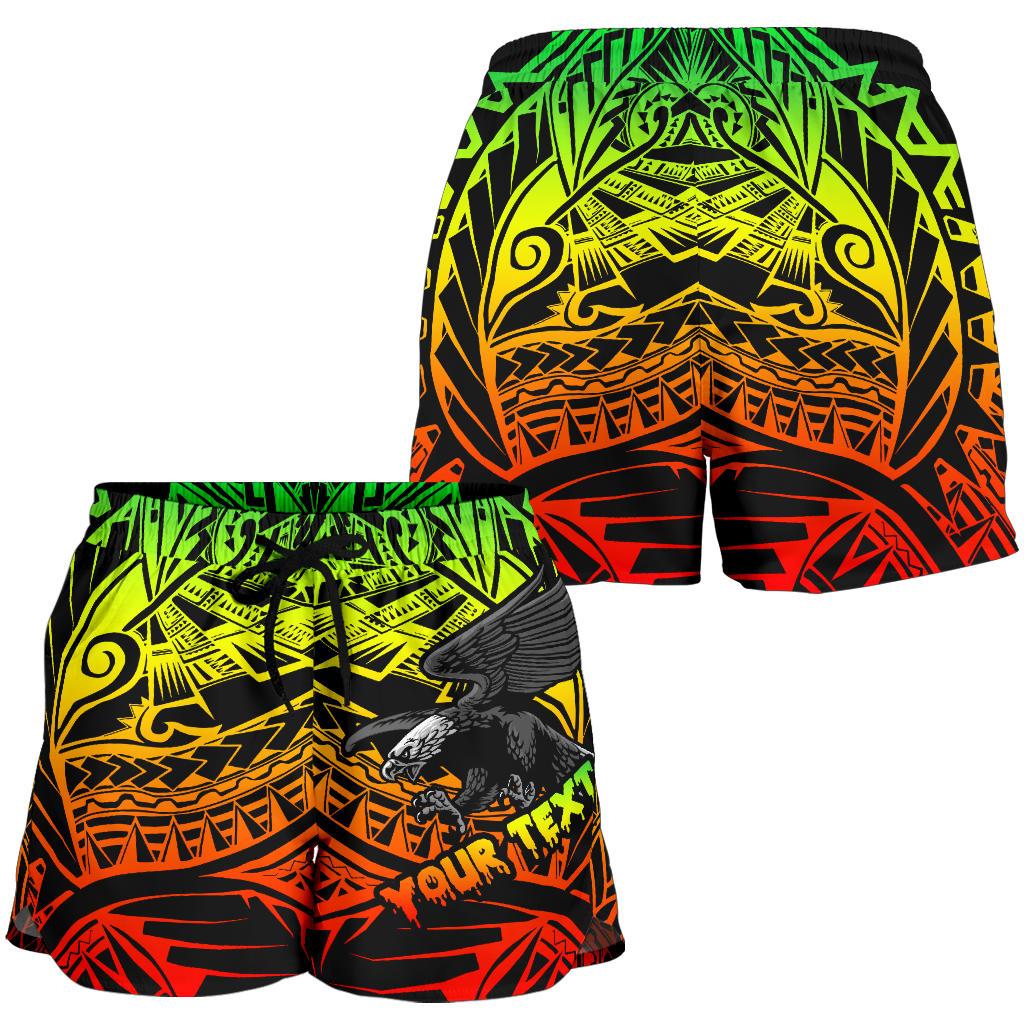 Samoa Polynesian Custom Personalised Women's Short - Eagle Tribal Pattern Reggae - Polynesian Pride