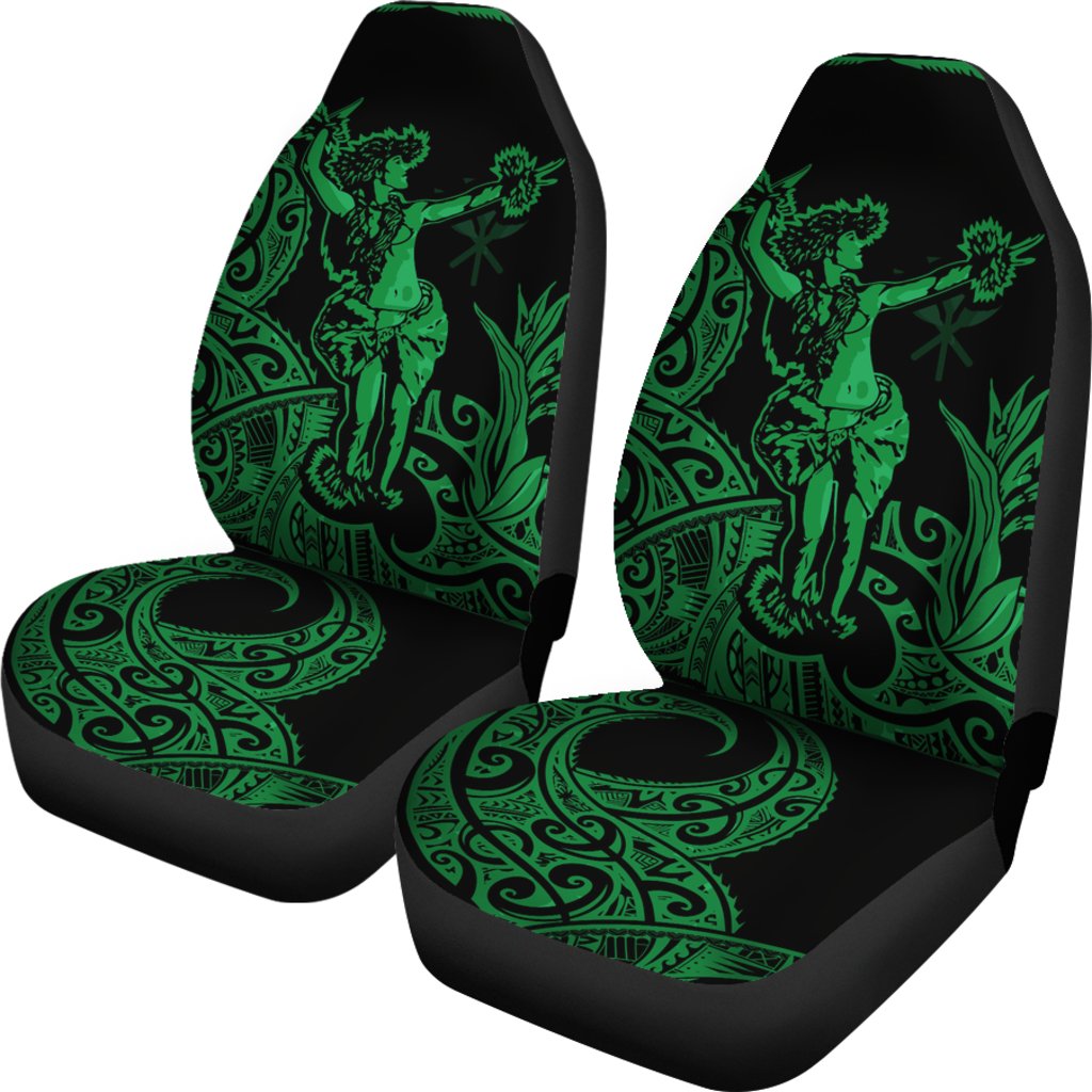 Polynesian Hawaii Car Seat Covers - Hula Girl Green - Polynesian Pride