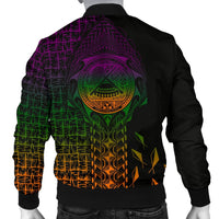 American Samoa Men's Bomber Jacket - AS Seal Rocket Style - Polynesian Pride