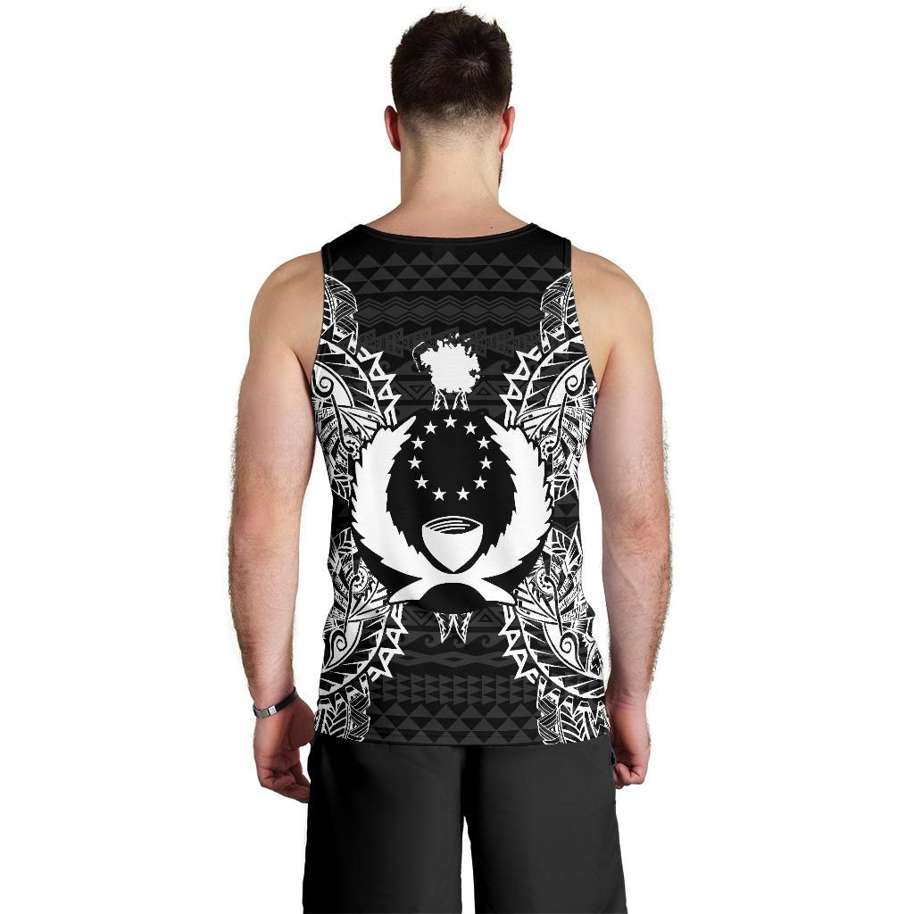 Pohnpei Polynesian Men Tank Top Map Black - Polynesian Pride