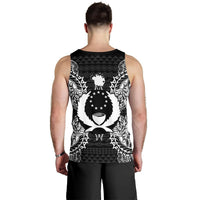 Pohnpei Polynesian Men Tank Top Map Black - Polynesian Pride