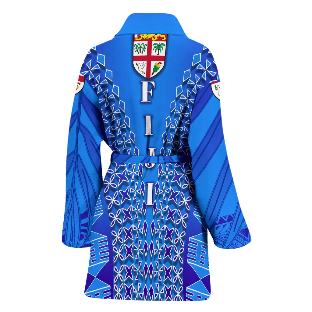 Fiji Drua Women Bath Robe Tapa - Polynesian Pride