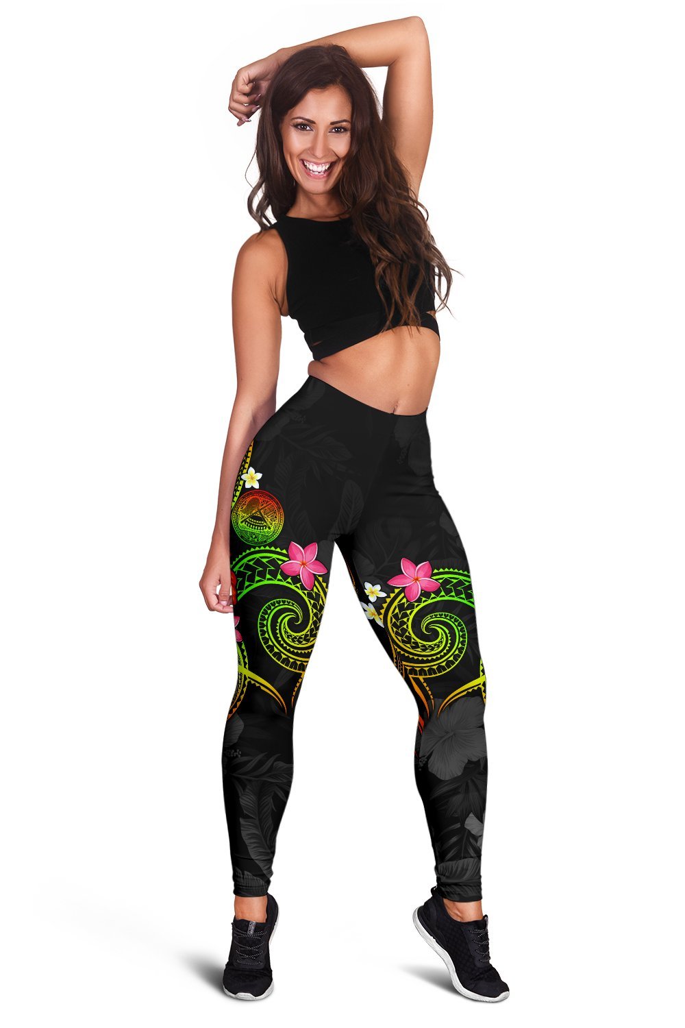 American Samoa Polynesian Leggings - Legend of American Samoa (Reggae) - Polynesian Pride