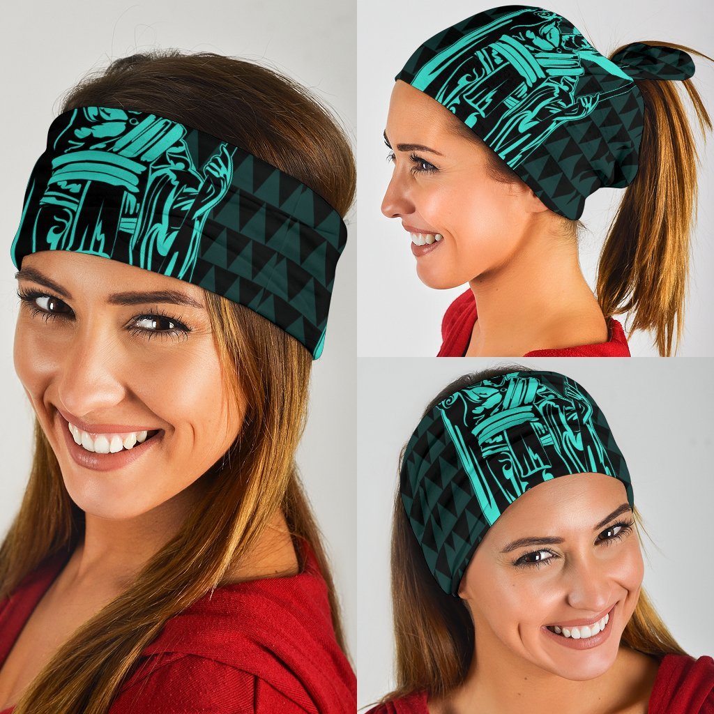 Hawaii King Kanaka Kakau Bandana 3 - Pack - Turquoise - Polynesian Pride