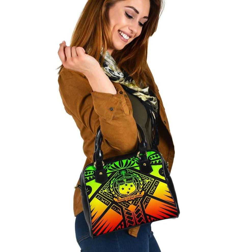 Samoa Polynesian Shoulder Handbag - Samoa Reggae Seal with Polynesian Tattoo One Size Reggae - Polynesian Pride