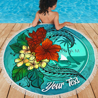 Guam Beach Blanket - Custom Personalised Tropical Flowers Style - Polynesian Pride