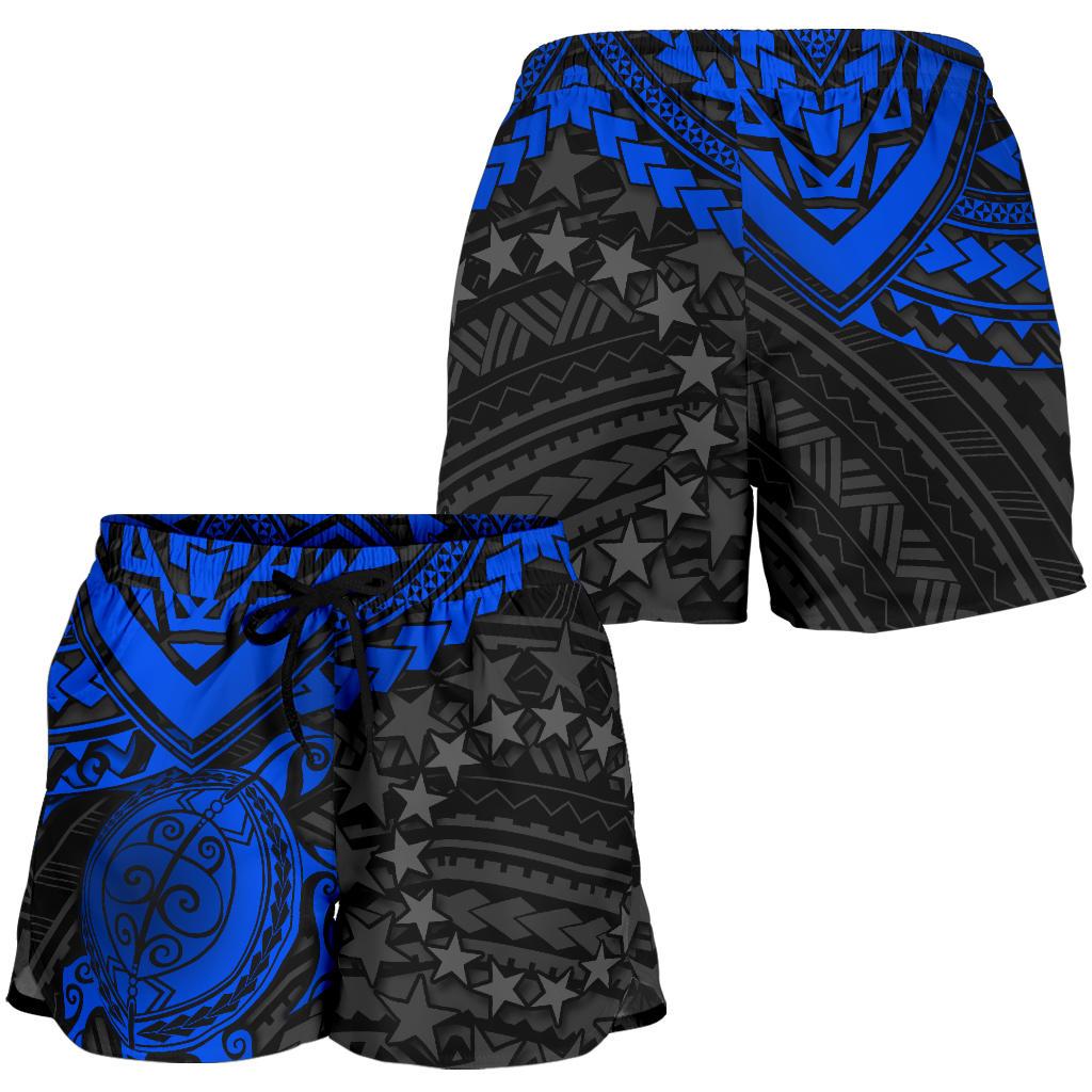 Cook Islands Polynesian Shorts (Women) - Blue Turtle - Polynesian Pride