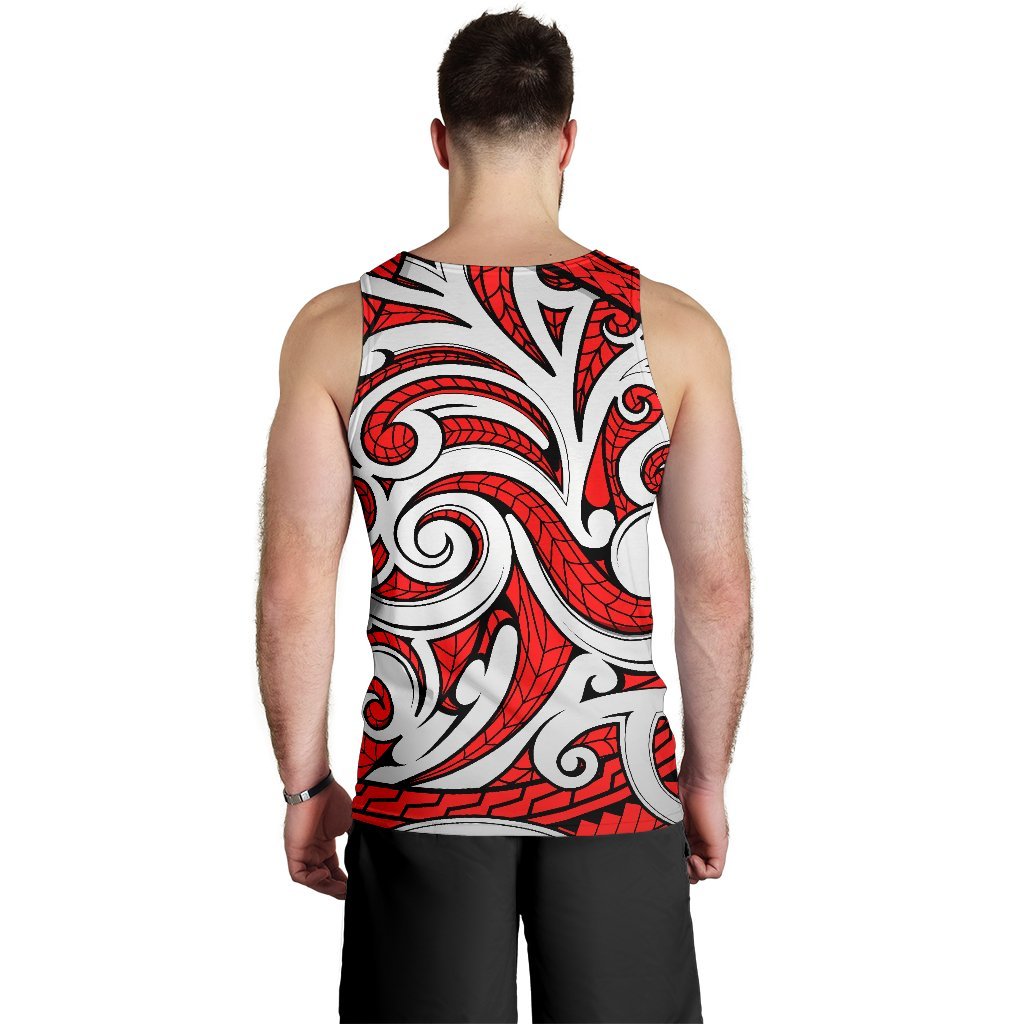 Polynesian Maori Ethnic Ornament Red Hawaii Men's Tank Top - Polynesian Pride