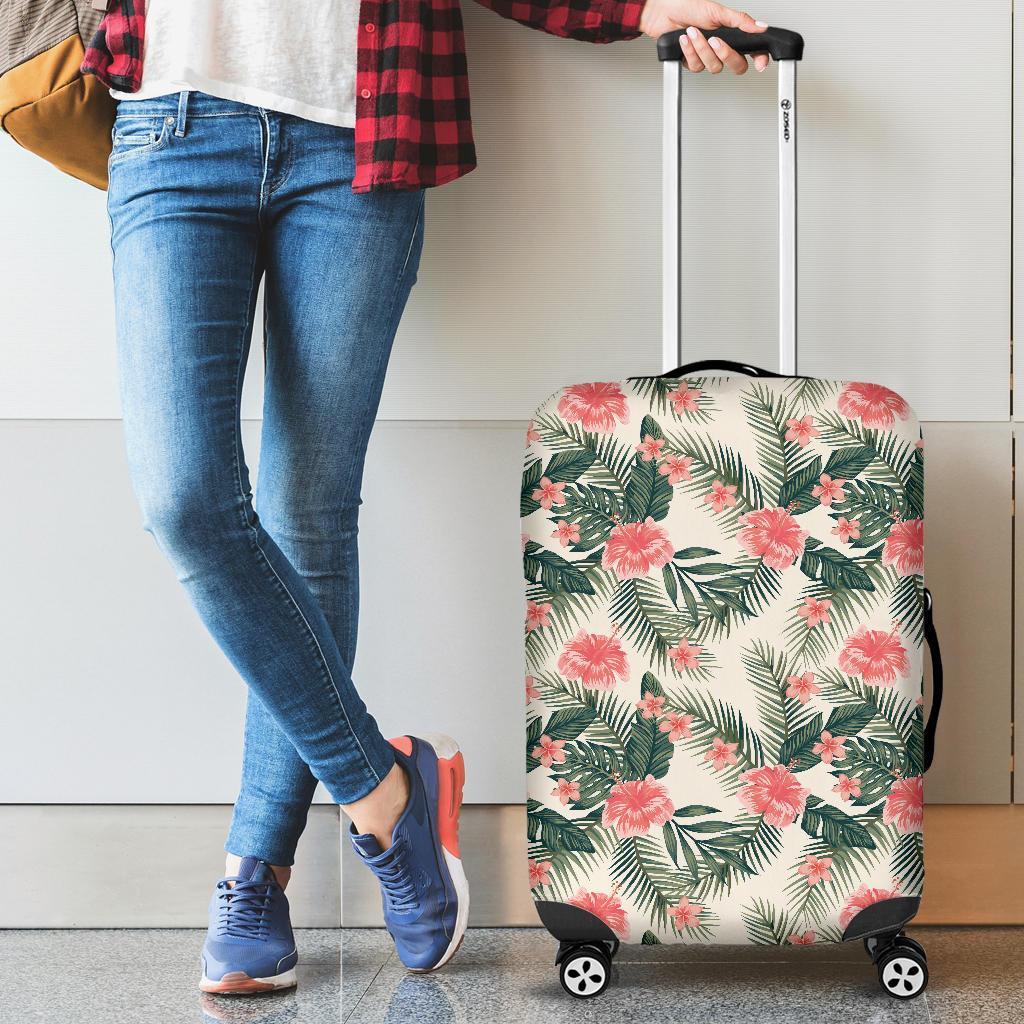 Hibiscus Plumeria Tropical Red Luggage Cover - Polynesian Pride