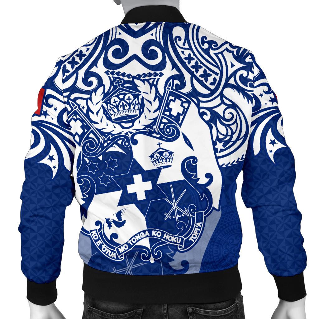 Tonga Polynesian Bomber Jacket (Men) - Tongan Pride (Bright Blue) - Polynesian Pride