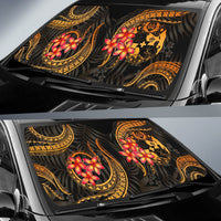 Tonga Auto Sun Shades - Gold Plumeria - Polynesian Pride