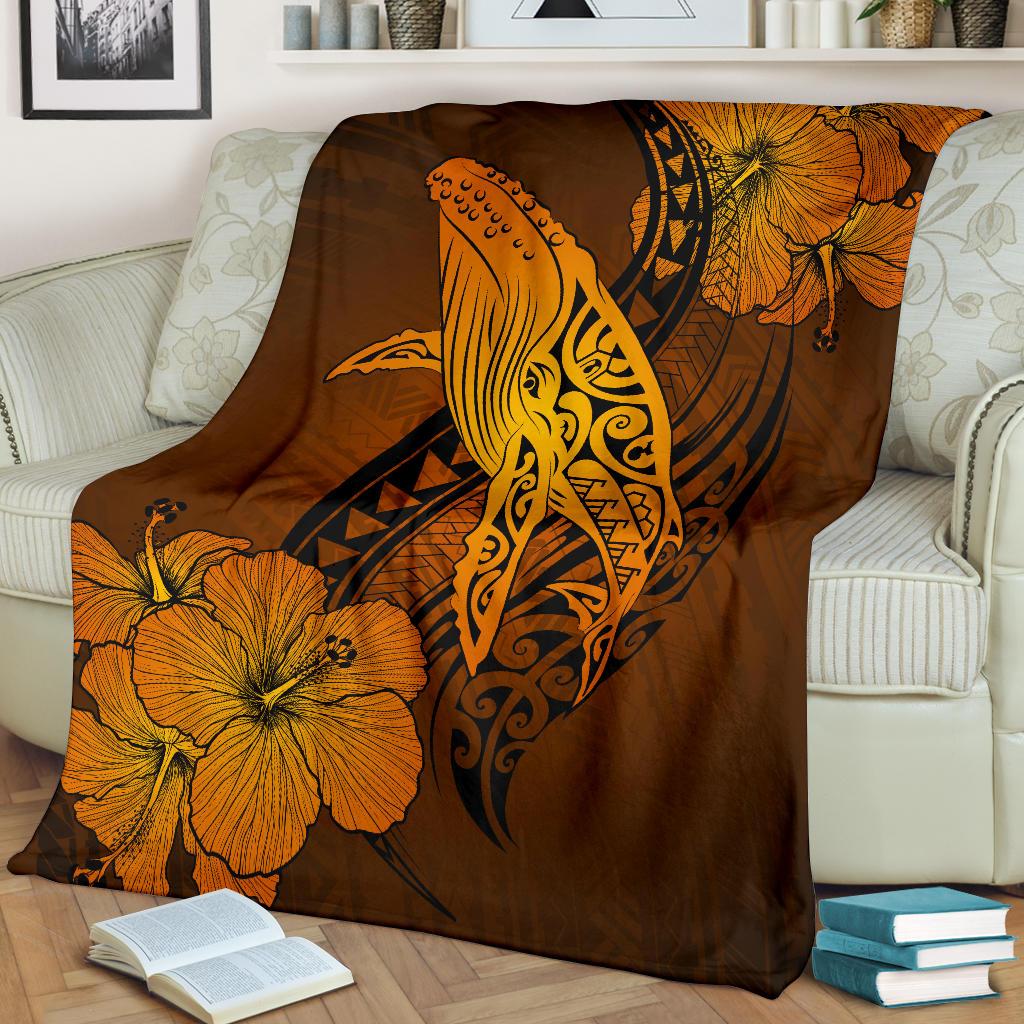 Hawaii Whale Swim Poly Premium Blanket - Polynesian Pride