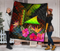 Tokelau Polynesian Premium Quilt - Hibiscus and Banana Leaves - Polynesian Pride