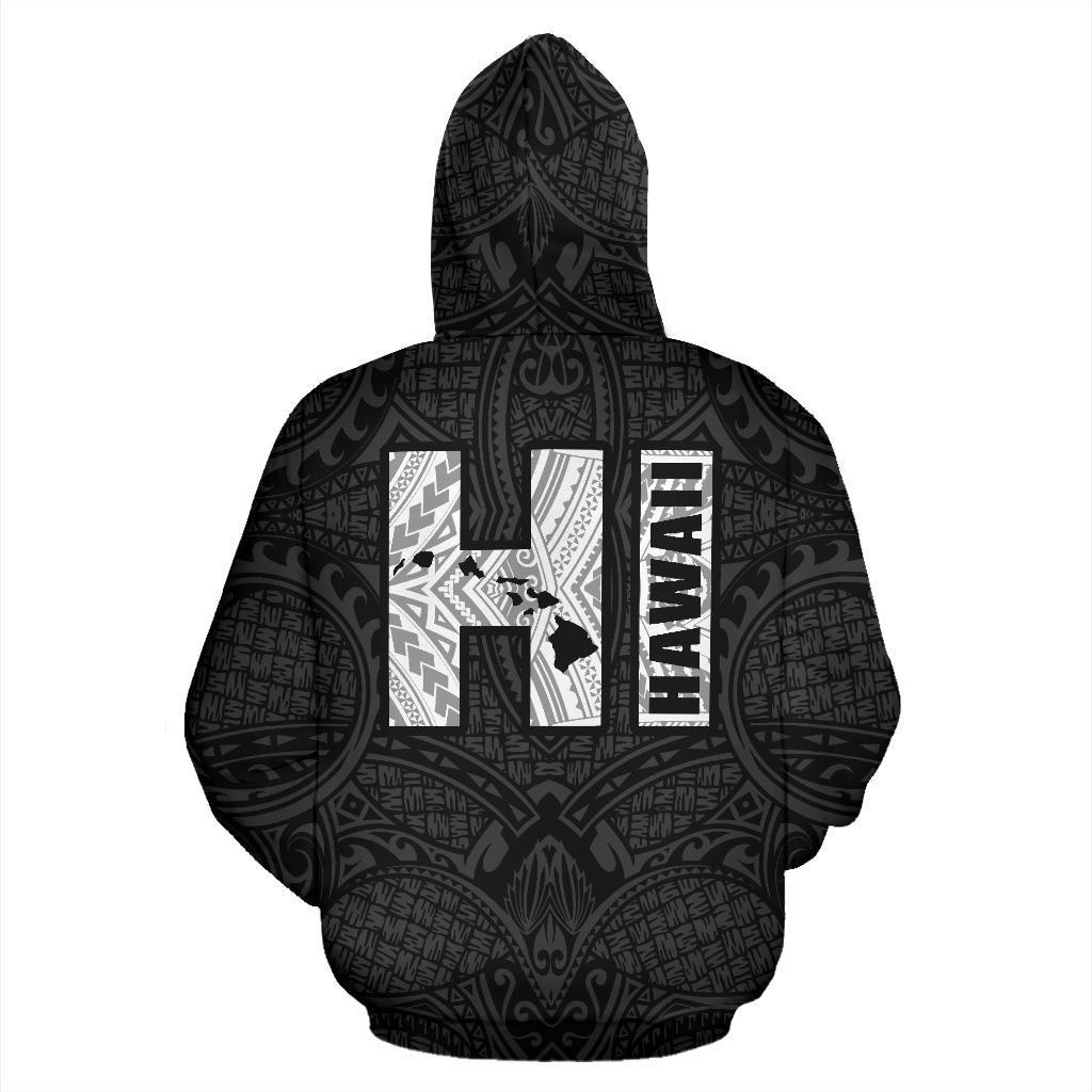 Polynesian Suffer Kanaka Warrior Hawaii Zip Hoodie White - Polynesian Pride