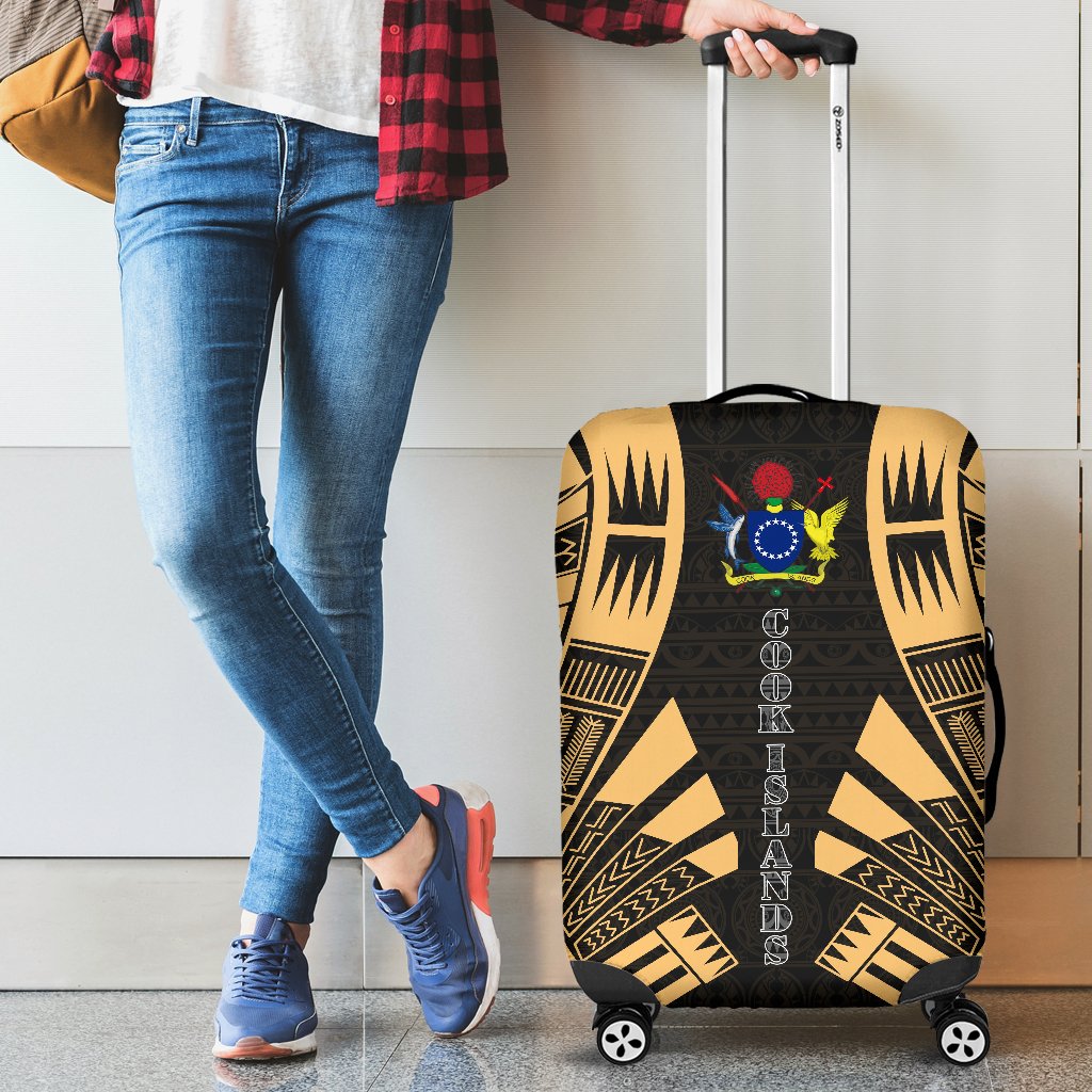 Cook Islands Luggage Cover - Polynesian Tattoo Gold - Polynesian Pride