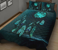 Tonga Polynesian Quilt Bed Set Dreamcatcher Blue - Polynesian Pride