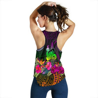 New Caledonia Polynesian Women's Racerback Tank - Summer Hibiscus - Polynesian Pride