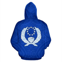 Pohnpei Custom Hoodie Micronesia Pohnpeian Warrior Flag Color - Polynesian Pride