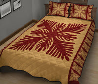 Hawaiian Quilt Pattern Sago Palm Quilt Bed Set - Polynesian Pride