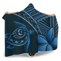hawaiiHooded Blanket - Hawaii Turtle Plumeria Aegean - Polynesian Pride